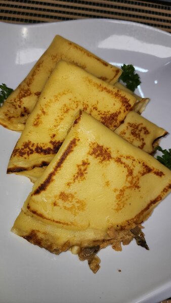Crêpes au poulet et fromage