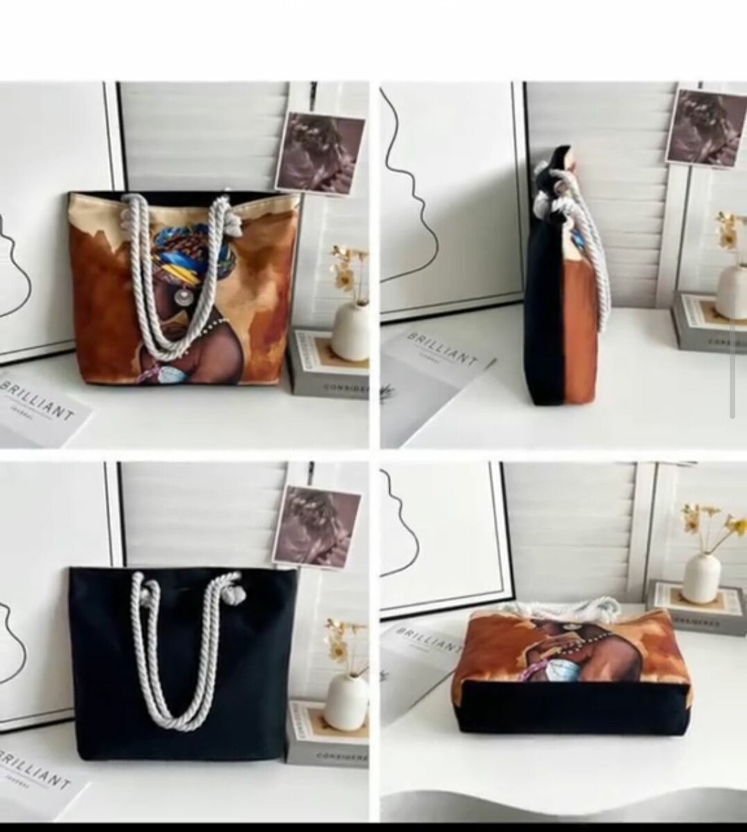 Sac fourre-tout en toile artistique