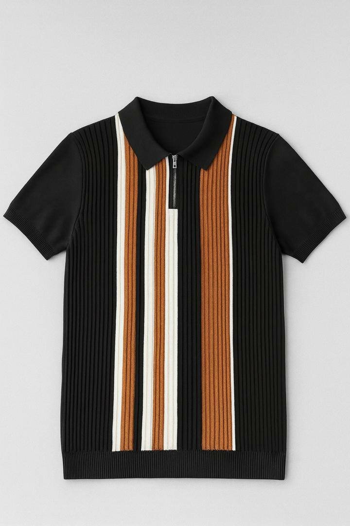 Polo rétro à rayures élégantes