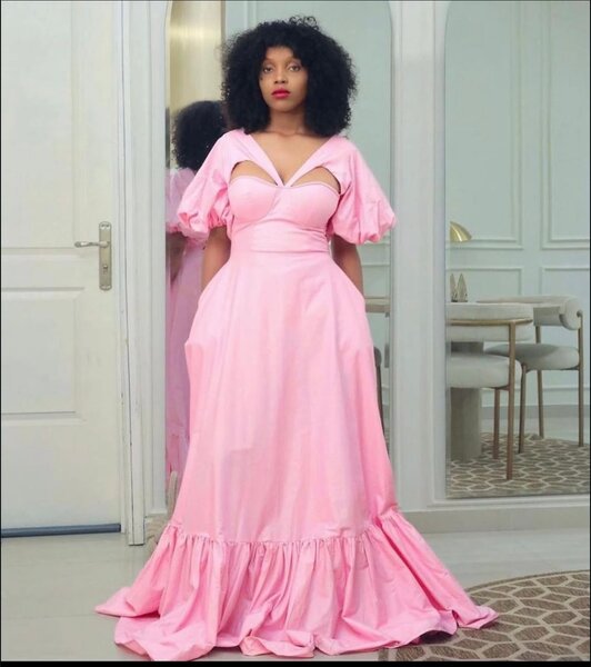 Elegant Pink Evening Gown