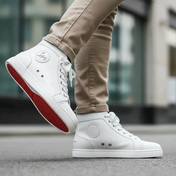 Louboutin blanches en cuir