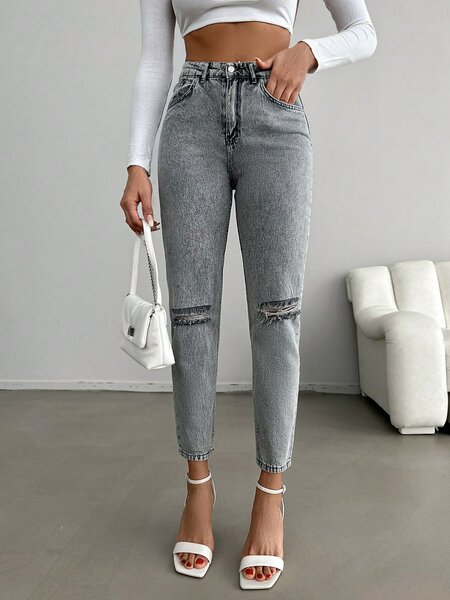 Jean taille haute femme