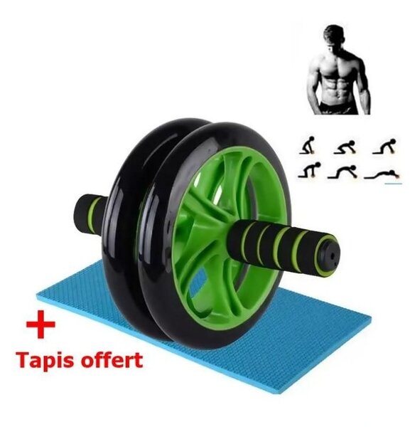 Roulette Pour Abdo + Tapis Genouillère - Ab Wheel