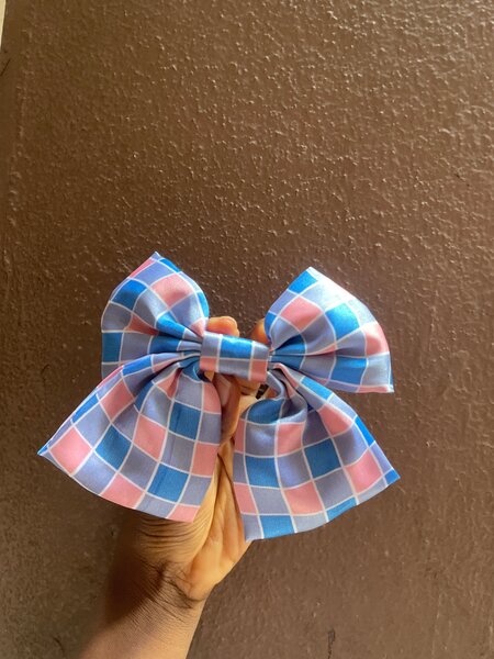 Barrette Noeud Bleu Rose