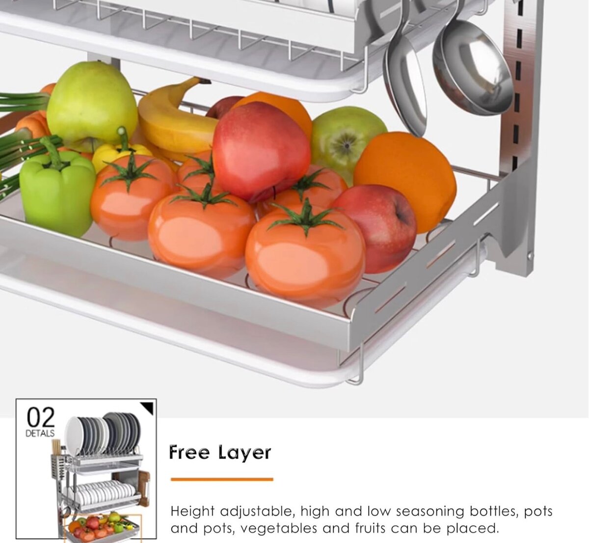 Égouttoir à Vaisselle en Acier Inoxydable, antirouille pour