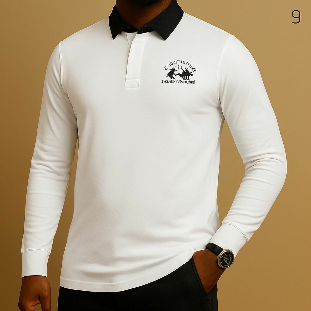 Polo Homme Élegant à Manches Longues