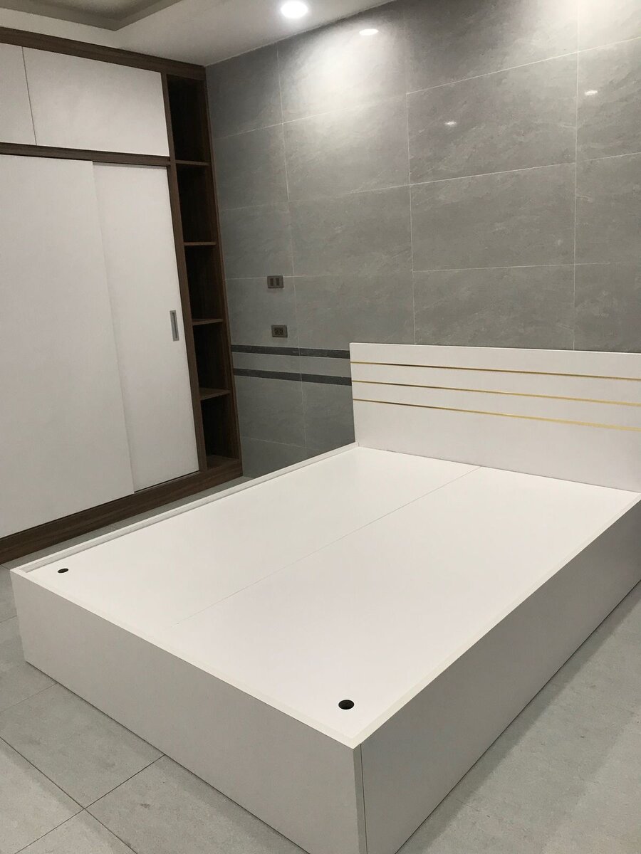 Lit plateforme moderne blanc