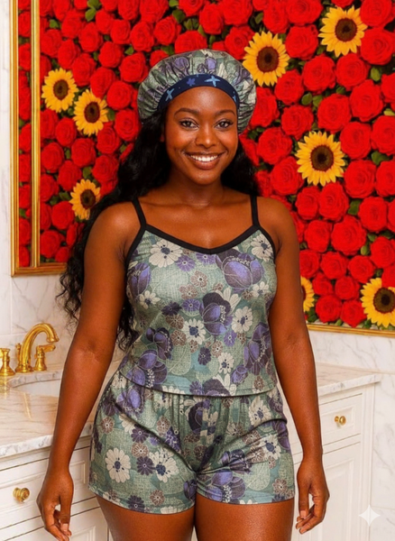 Pyjama Femme avec Bonnet Satin