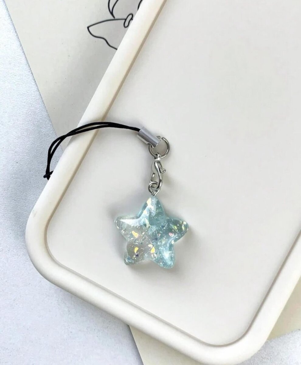 Blue star phone charm