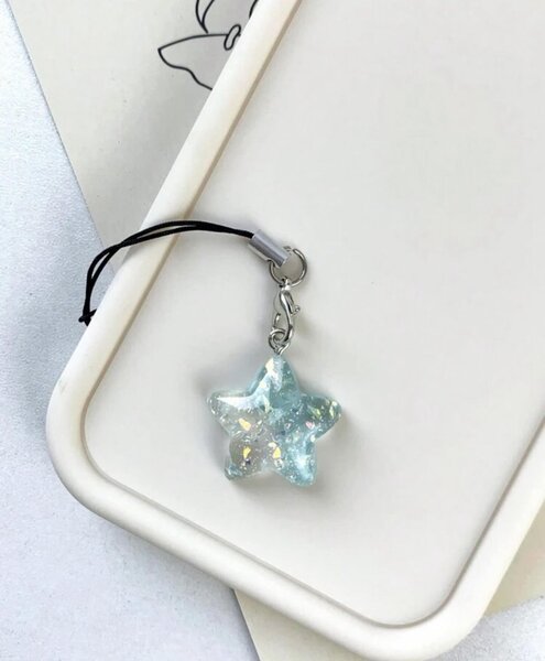 Blue star phone charm