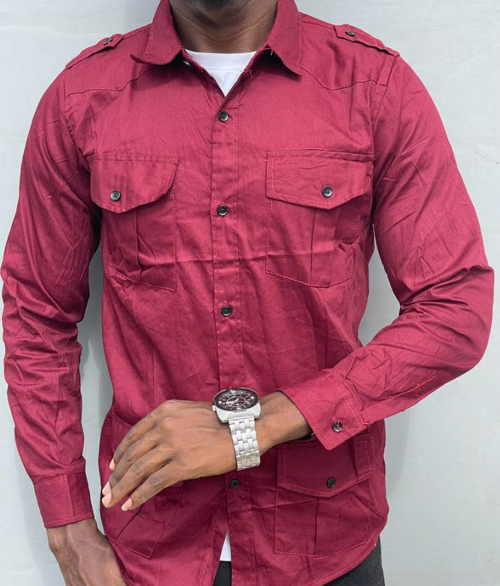 Quadral pocket safari shirt