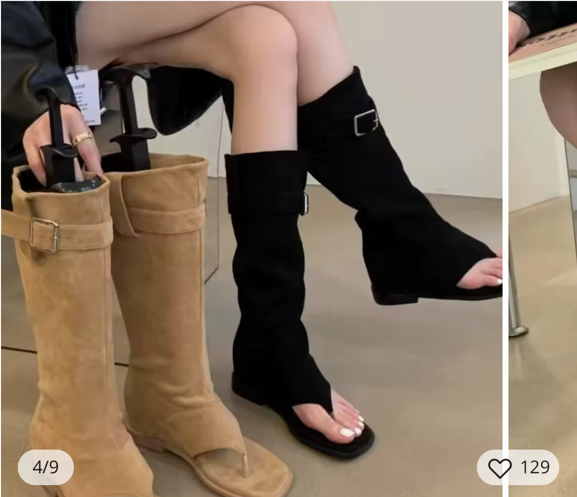 Sandales bottes à bout ouvert