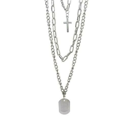 3PCS/SET Multilayer Hip-Hop Cool Necklace For Women Men Jewe