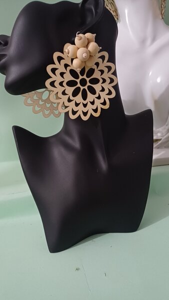 Boucles d'oreilles chic bois