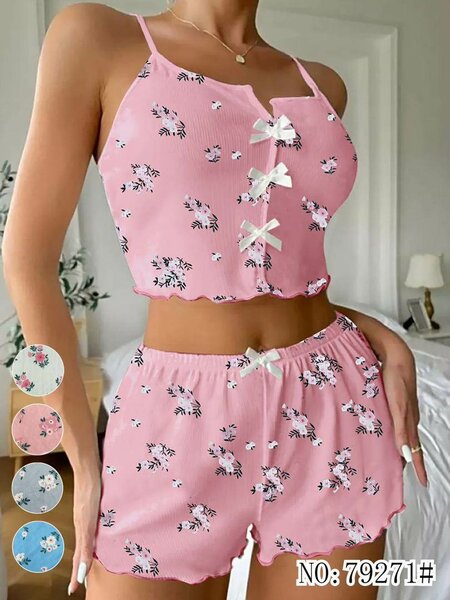 Ensemble de pyjama floral femme