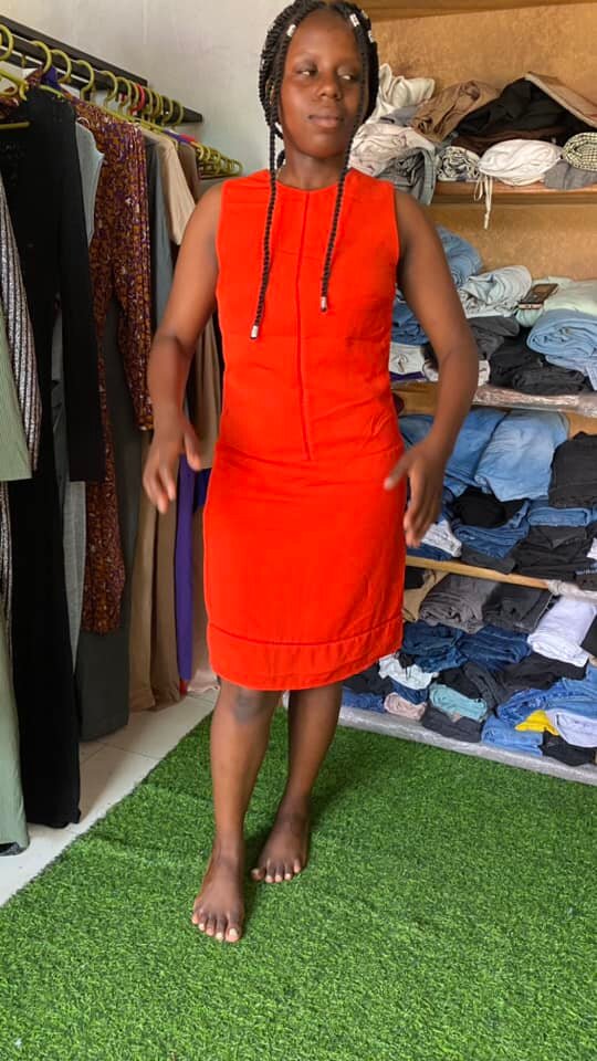 Elegant and comfortable women's dress orange