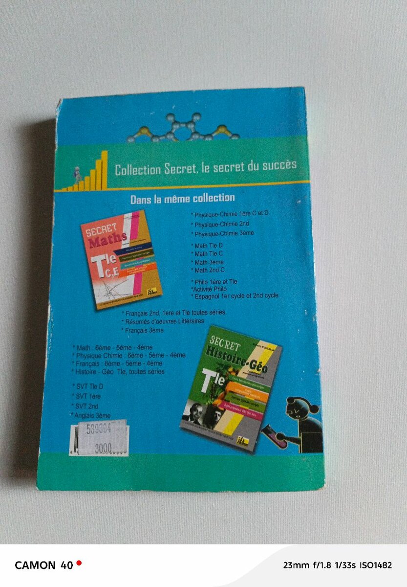 Annales Secret Physique Chimie 1ère CDE