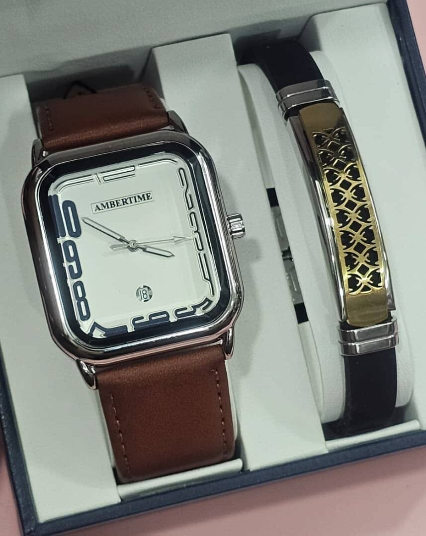 Ensemble montre + Bracelet homme avec coffret