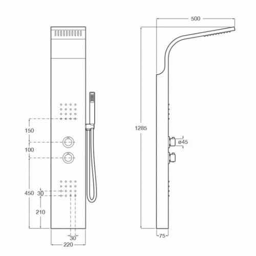 Colonne de douche moderne