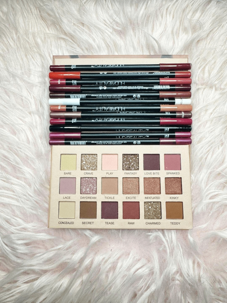 2 in 1 Makeup Deal: Lip Pencil Eyebrow Plate Set