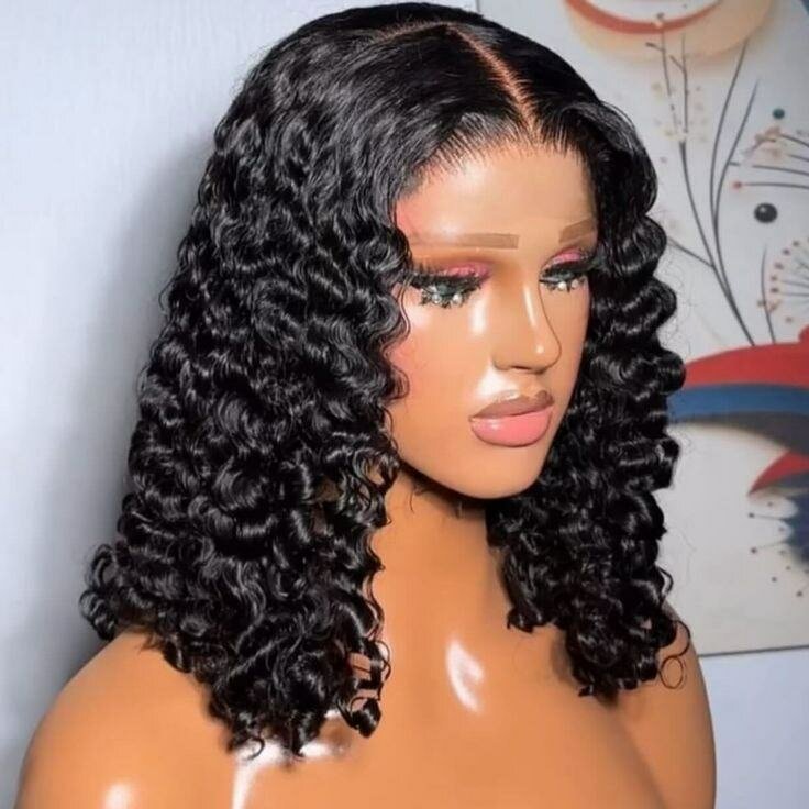 Perruque bouclée naturelle