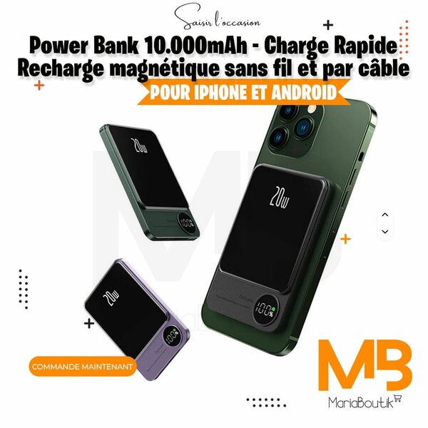 Power Bank 10,000mAh Recharge Rapide