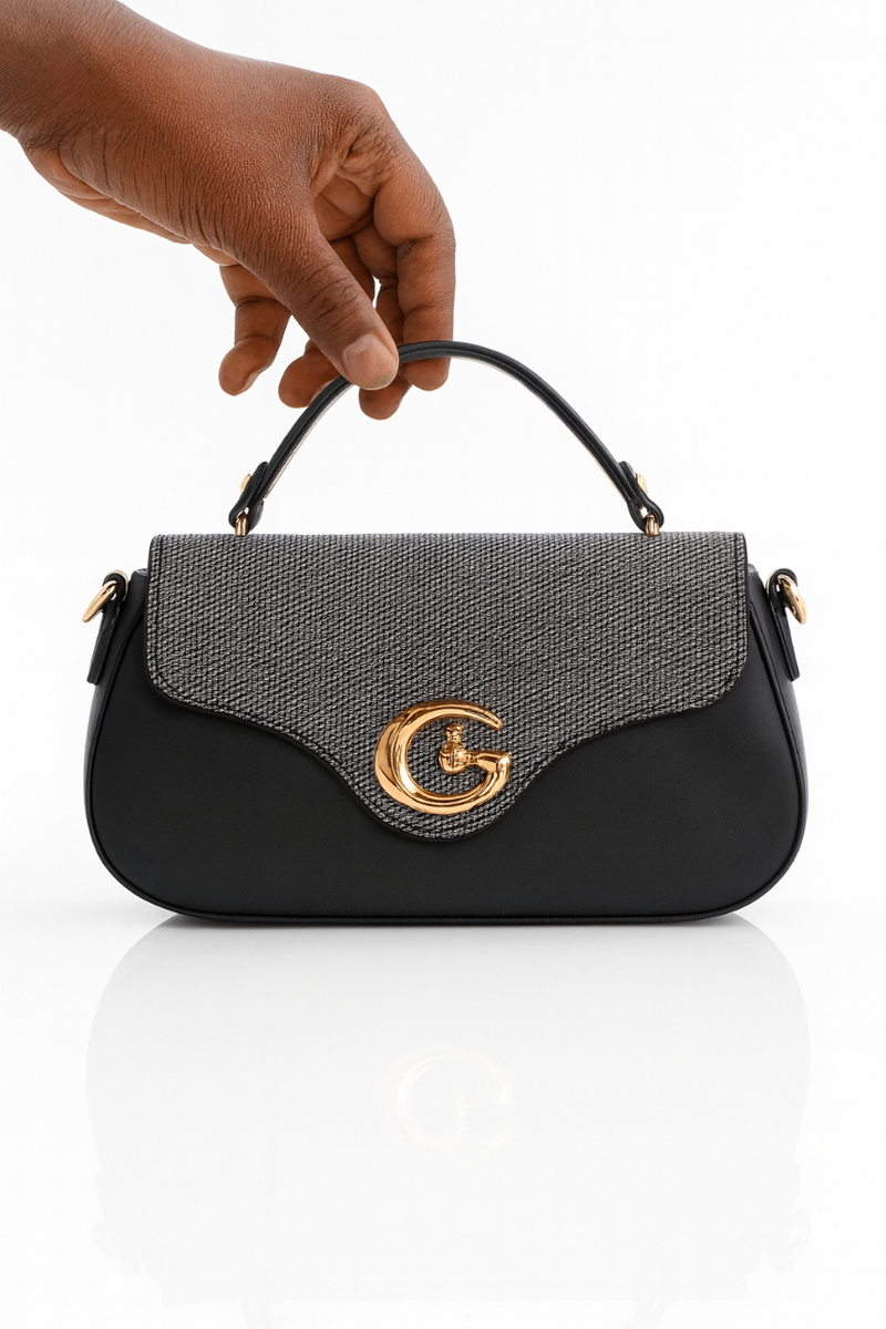 Sac à main chic en cuir noir