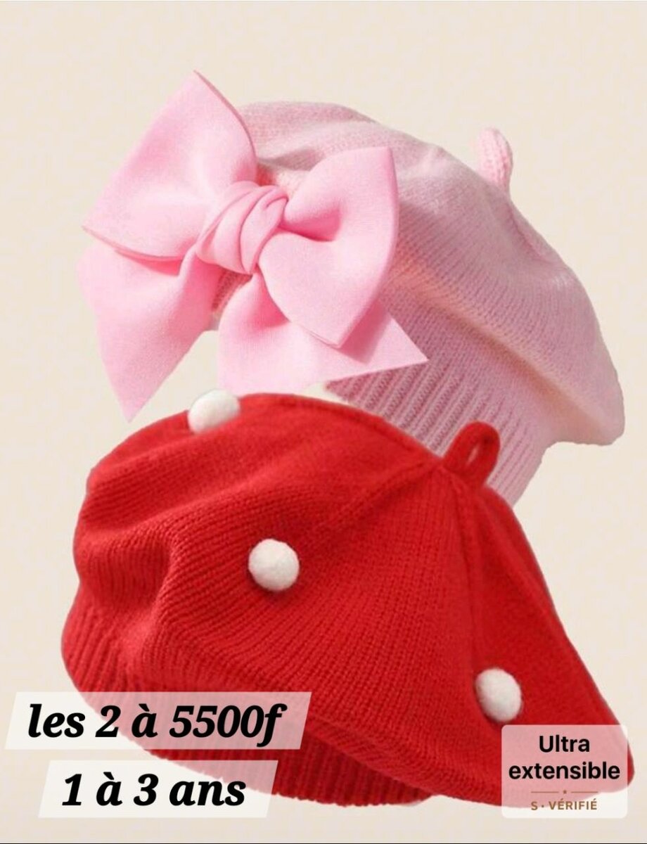Bérets en laine pour enfants