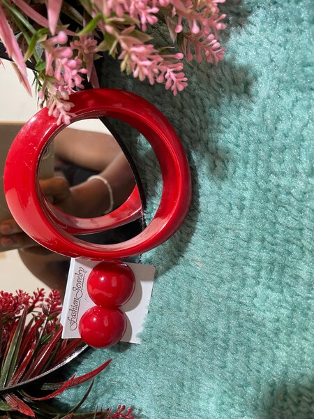 Ensemble Bracelet Rouge et Boucles