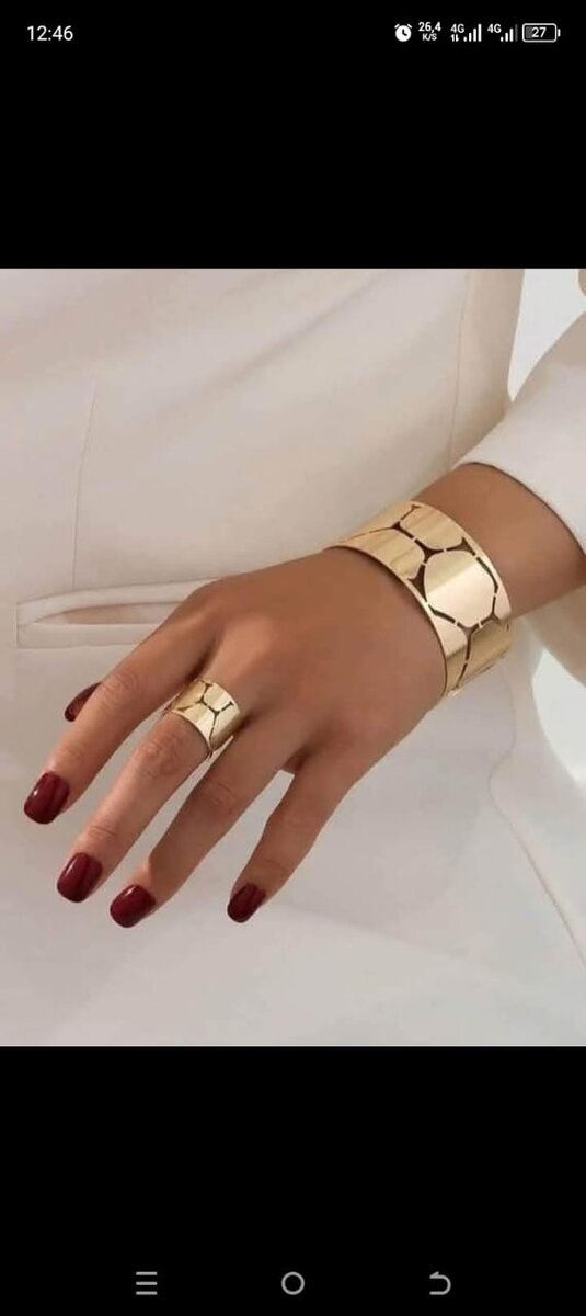 Ensemble bracelet et bague dorés