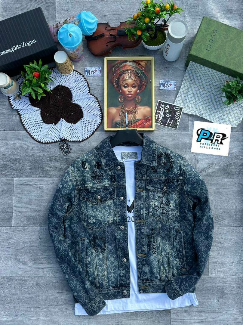 Veste en jean imprimée