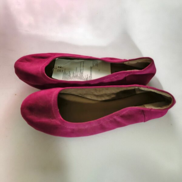 Ballerines roses en daim pour femmes