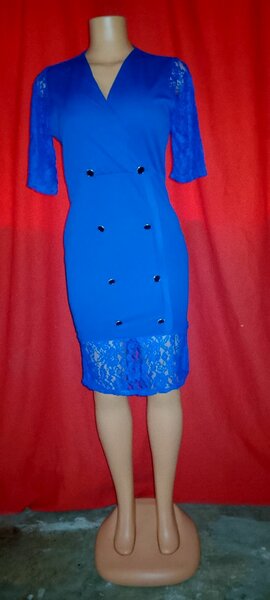 Blue Lace Cocktail Dress