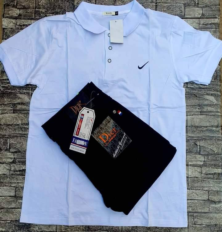 White Nike T-shirt with black jeans