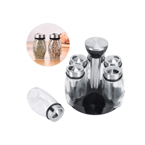 Support à épices rotatif 6 bocaux