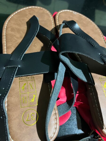 Sandales en cuir noir