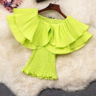 Neon Green Ruffle Top