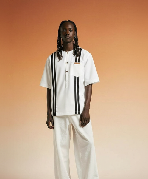 Tunique blanc Homme élégant