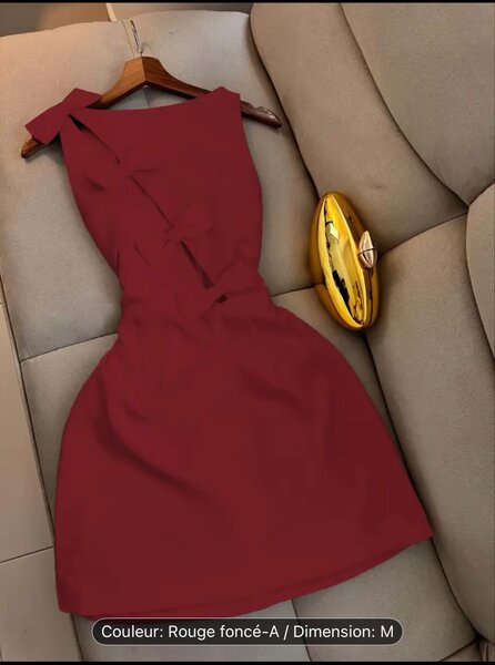 Robe Évasée Rouge Foncé