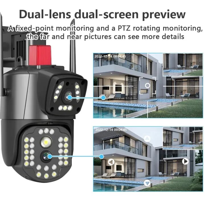 Dual lenses ptz outdoor waterproof camera