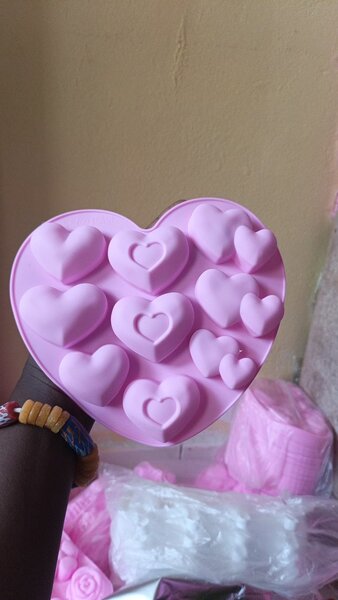 Moule en silicone cœur rose