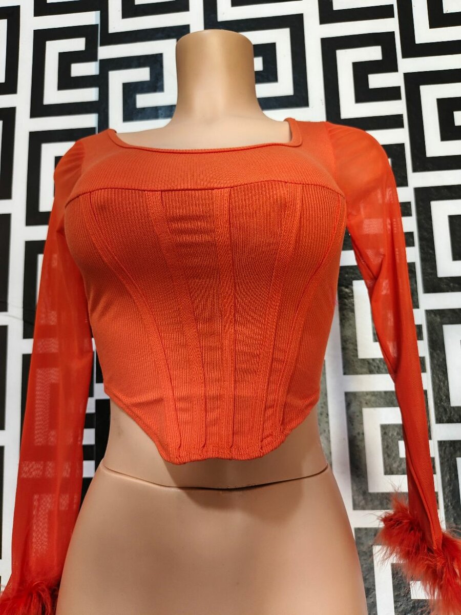 Top court orange élégant