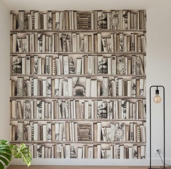 Papier peint bibliothèque vintage