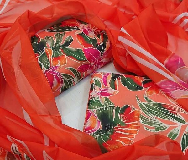 Printed lawn suit
