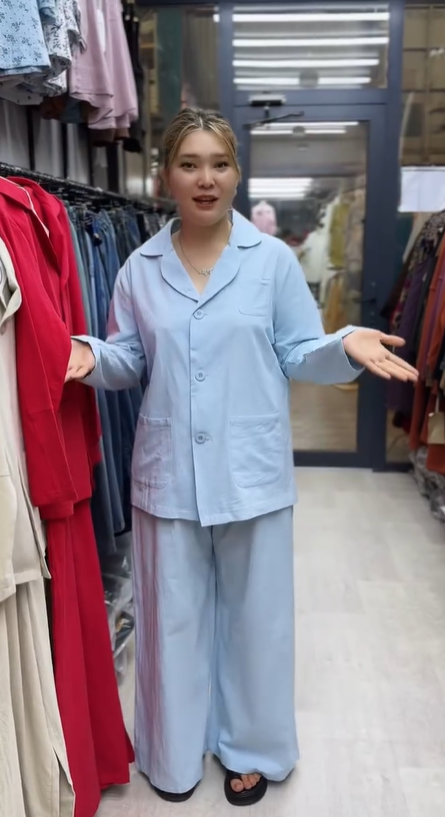 пижама двойка  синяя