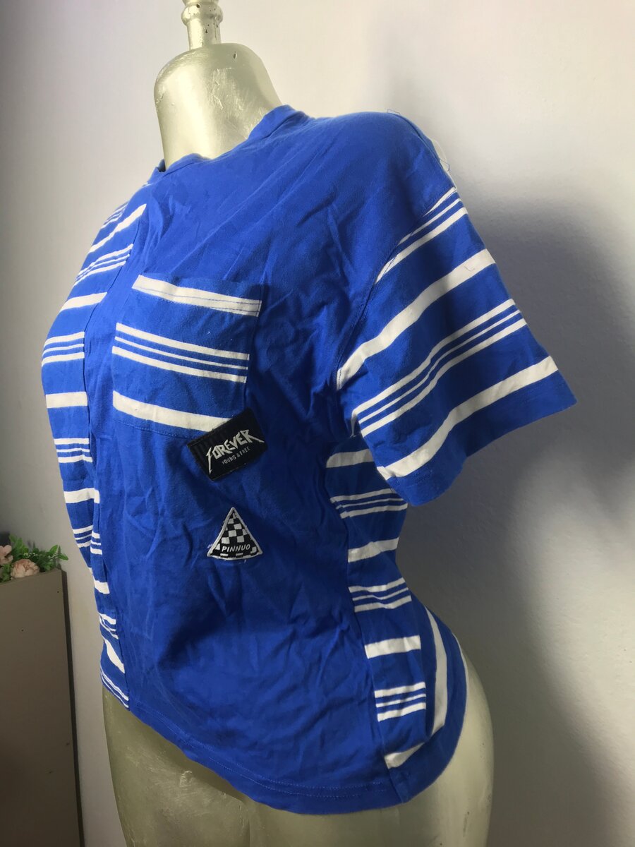 T-shirt rayée bleue