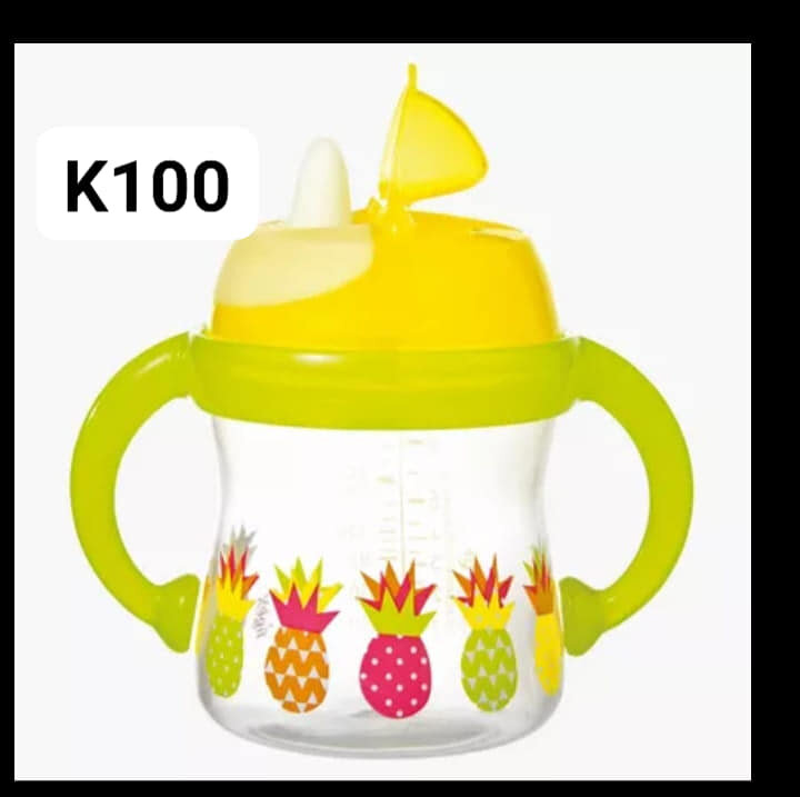 yellow feeding bottles