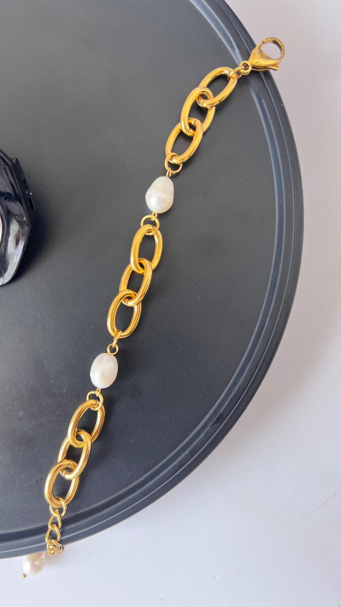 Bracelet doré perles