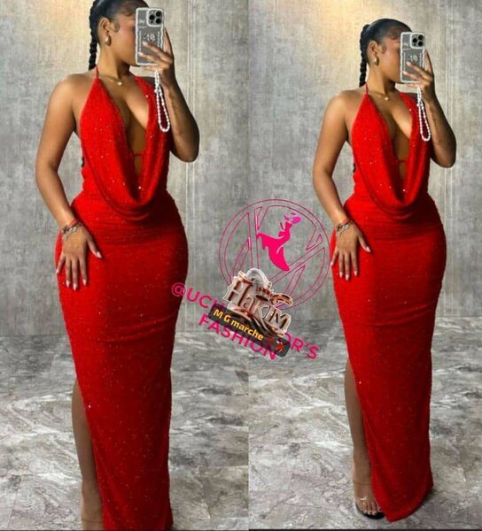 Robe élégante rouge soirée