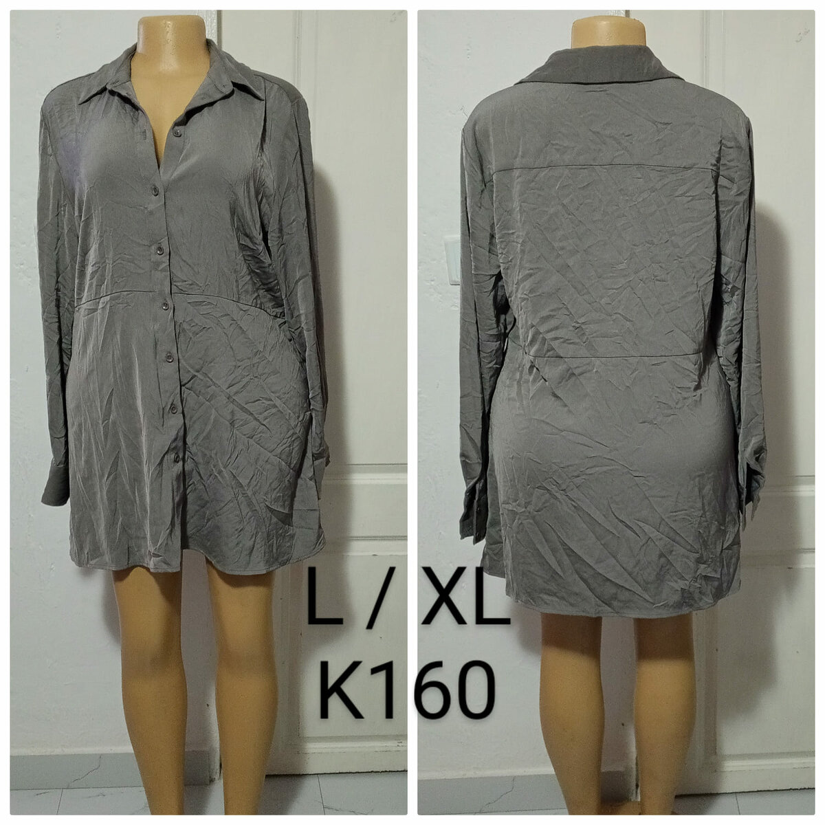 Women's grey shirt Dress, sizes L / XL
